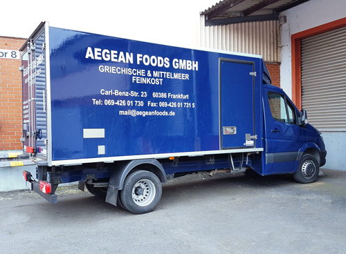 Lieferwagen von AEGEAN FOODS Frankfurt